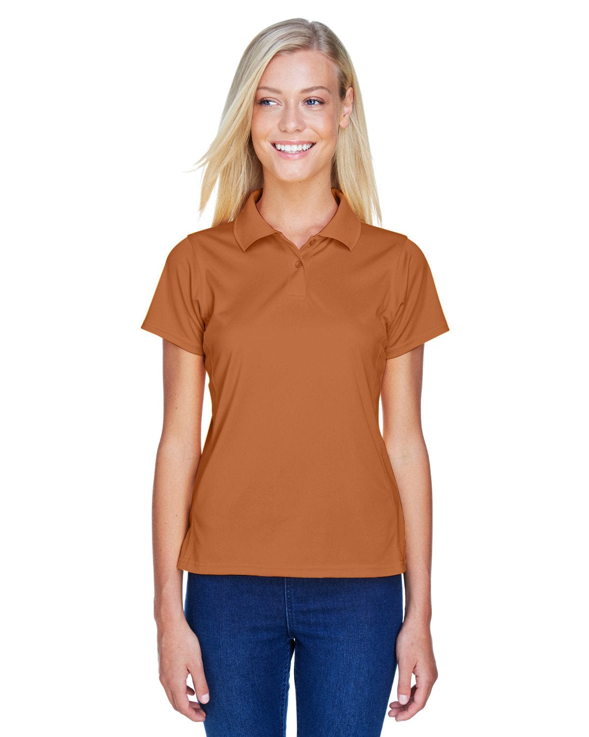 Harriton Ladies Polytech Polo Shirt M315W | Texas Orange - Front