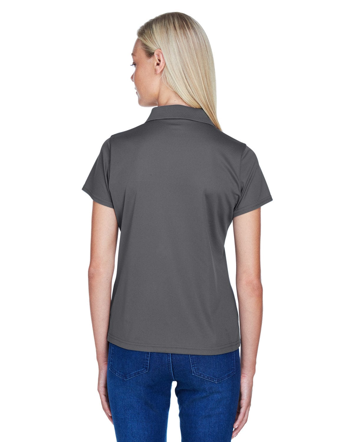 Harriton Ladies Polytech Polo Shirt M315W | Charcoal - Back