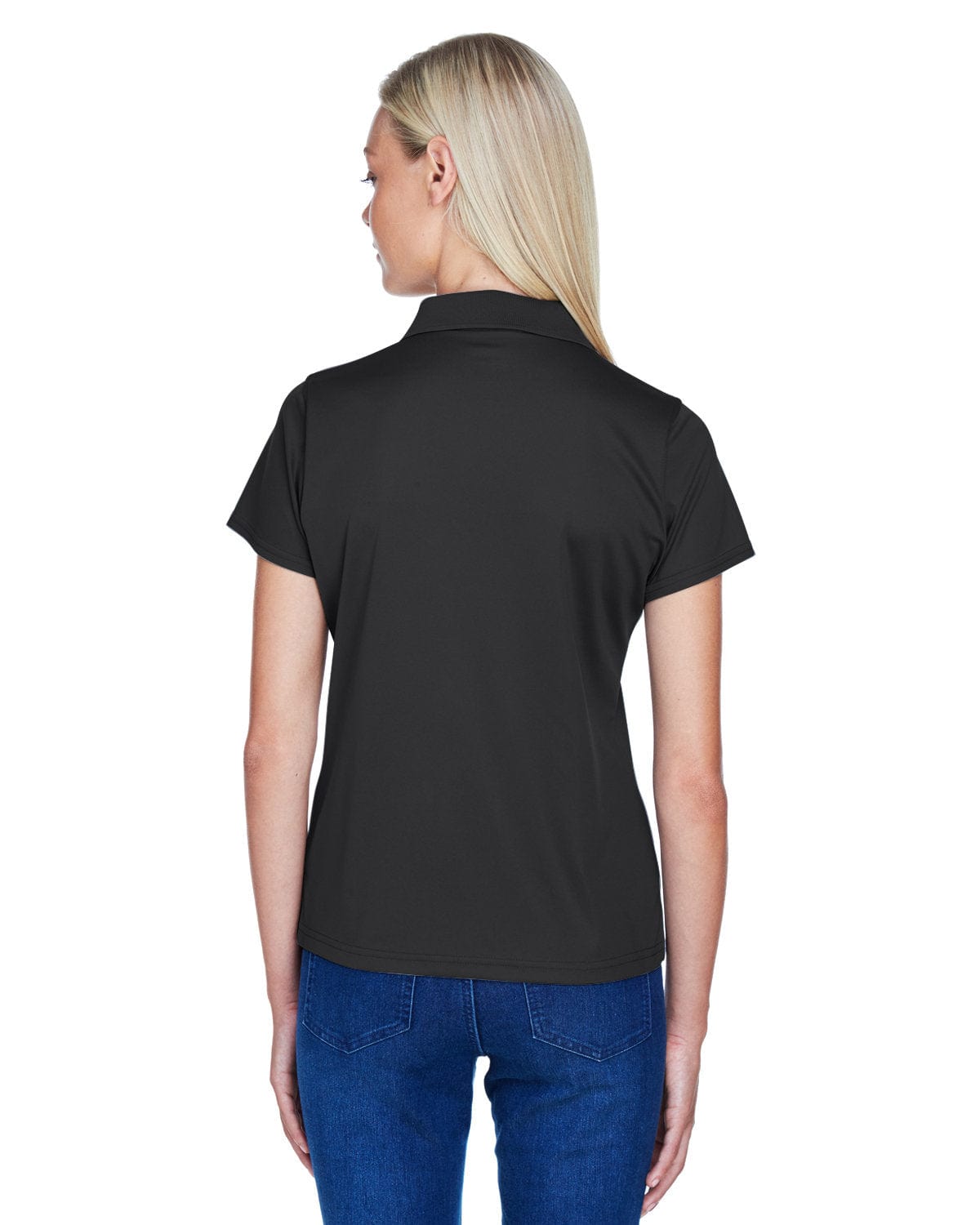 Harriton Ladies Polytech Polo Shirt M315W | Black - Back