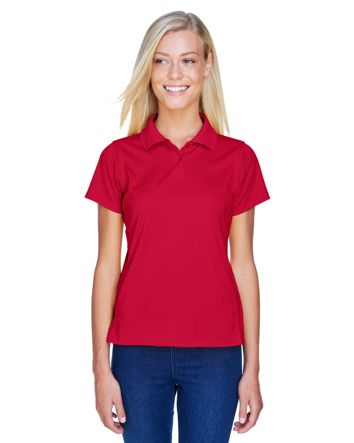 Harriton Ladies Polytech Polo Shirt M315W | Red - Front
