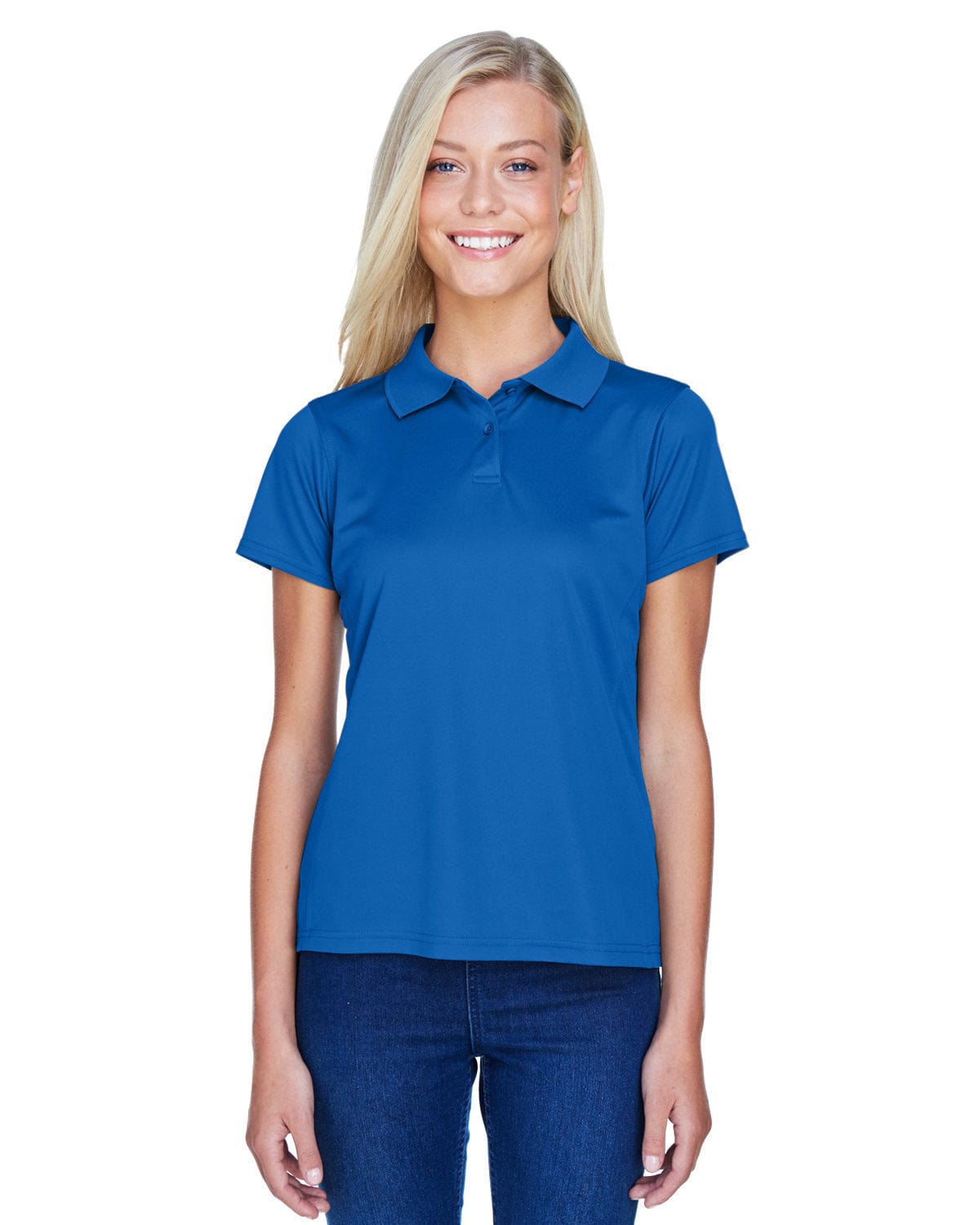 Harriton Ladies Polytech Polo Shirt M315W | True Royal - Front