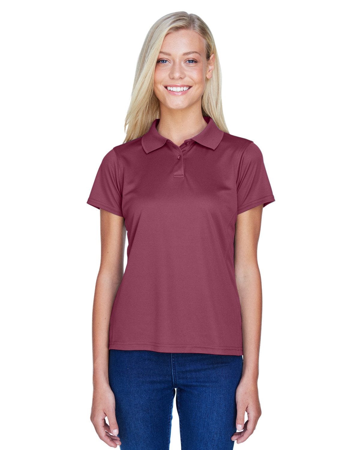 Harriton Ladies Polytech Polo Shirt M315W | Maroon - Front