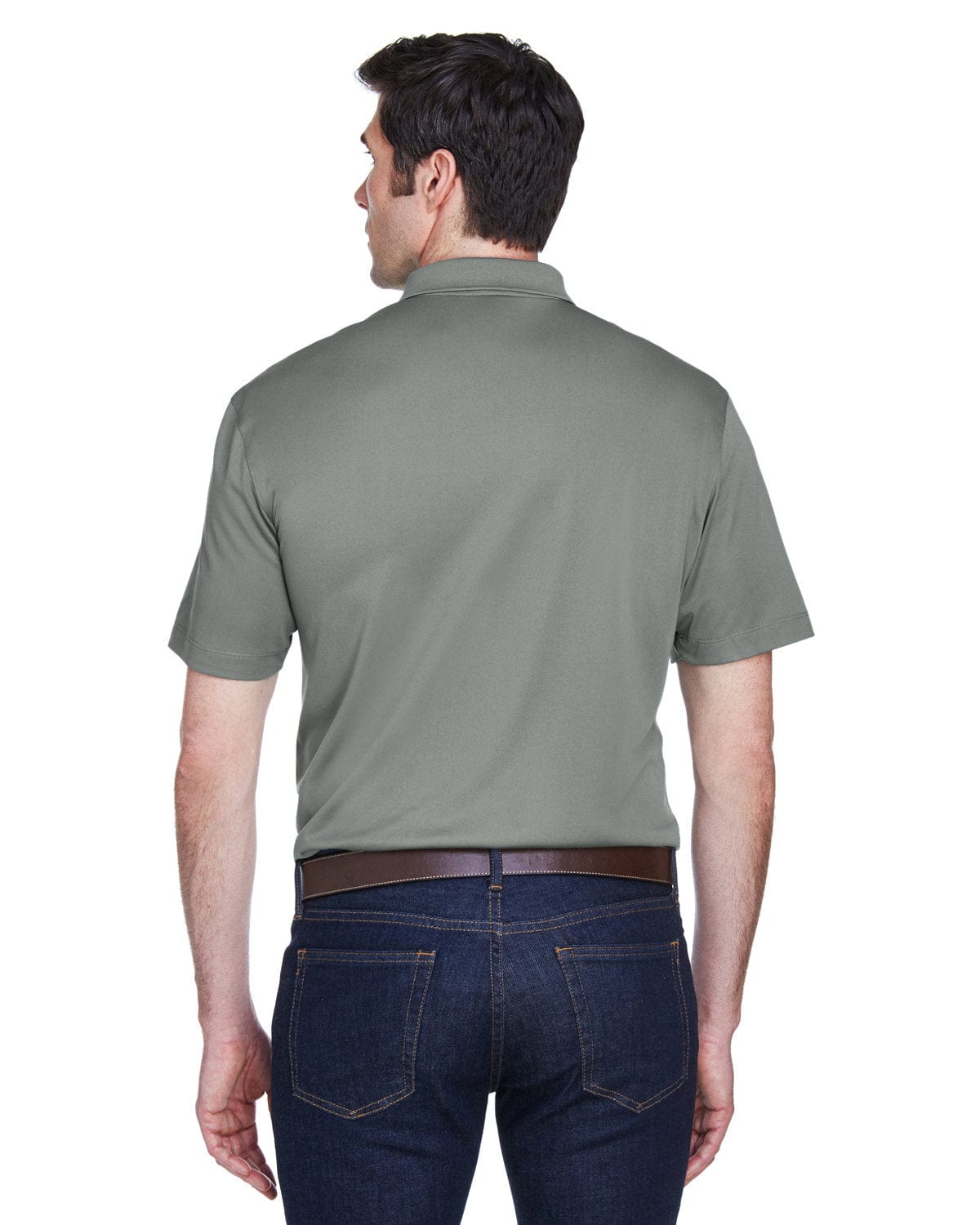 Harriton Micro-Pique Polo Shirt M354 | Charcoal - Back