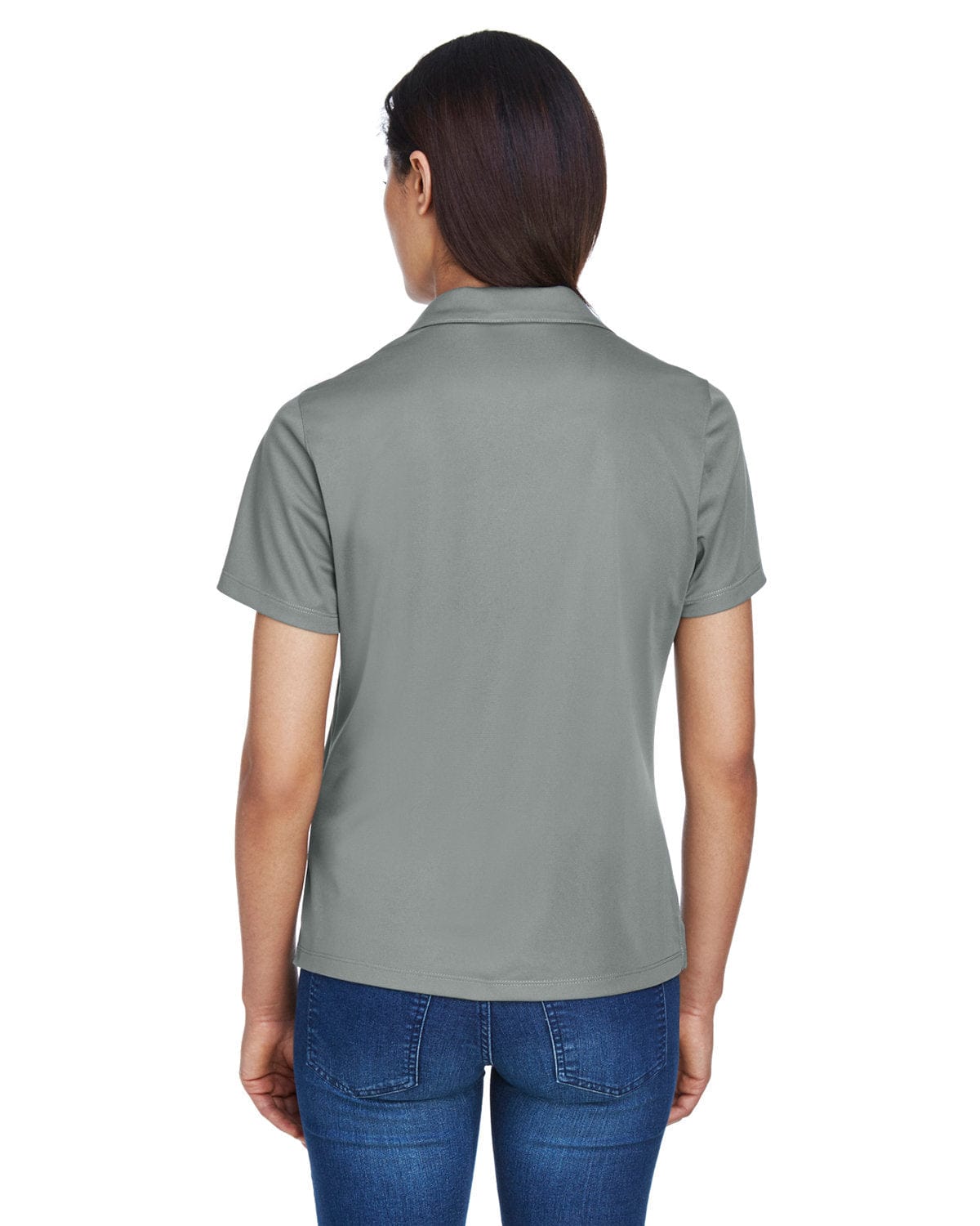 Harriton Ladies Micro-Pique Knit Polo Shirt M354W | Charcoal - Back