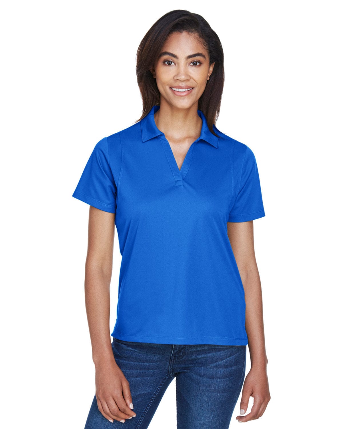 Harriton Ladies Micro-Pique Knit Polo Shirt M354W | True Royal - Front