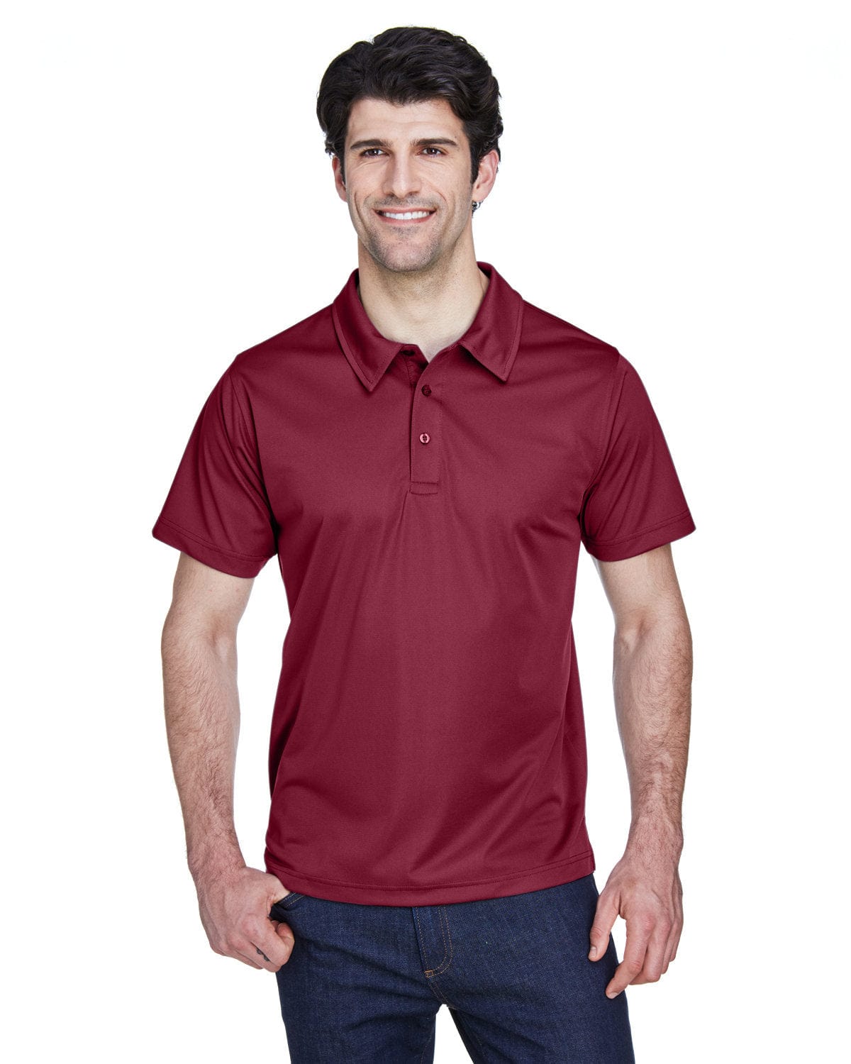 Team 365 Mens Command Snag Protection Polo TT21 | Sport Maroon - Front